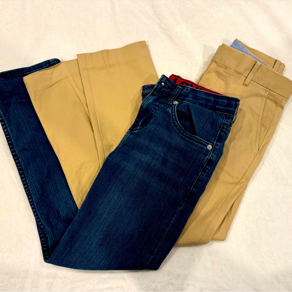 2 pairs of pants - “tried on and washed” condition, never used. Size 10 Big Boys